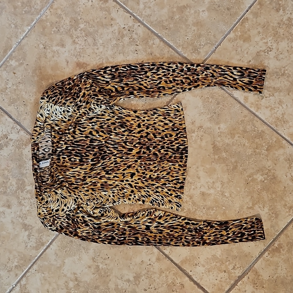 Vintage Norma Kamali Leopard Print Top